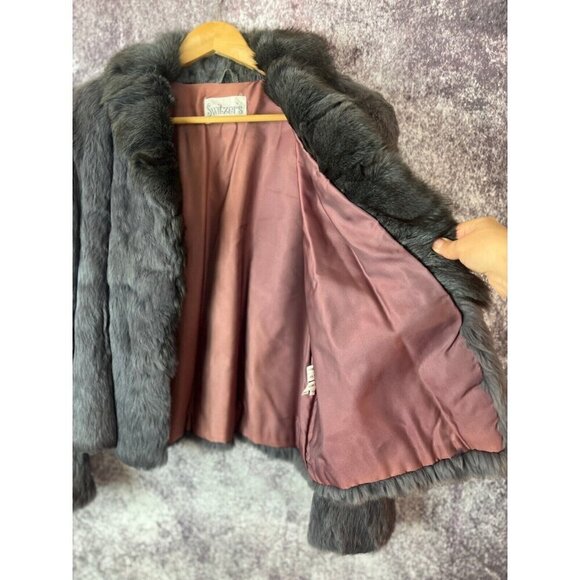 Vintage Switzer's Fur Coat Women's L Rabbit Old Money Luxury Formal Penny Lane - Picture 5 of 12